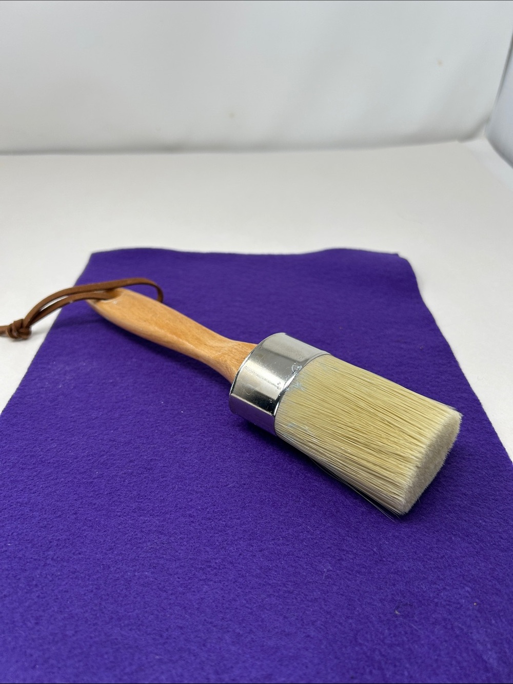 Natural Bristle Chalk & Wax Paint Brush with Wood Handle